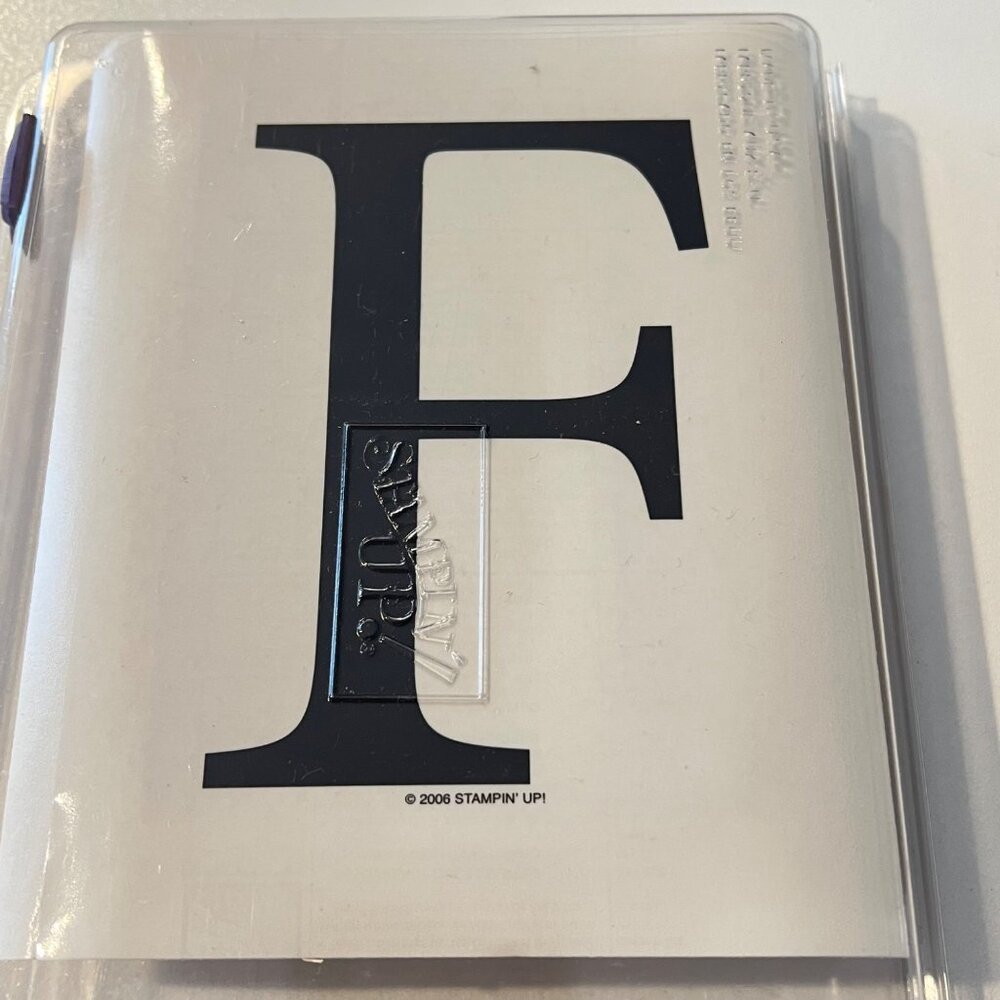 Large Stampin Up! Wooden Rubber Stamp Letter "F"